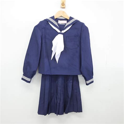 【中古】京都府 京都女子中学校・高等学校 女子制服 3点（セーラー服・スカート）sf031528 中古制服通販パレイド