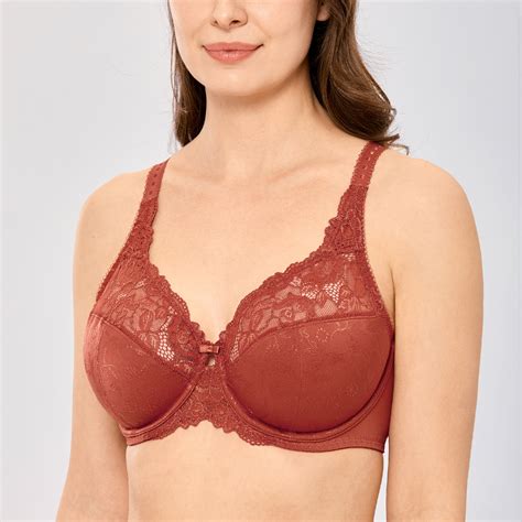 Delimira Womens Full Figure Bra Beauty Lace Non Padded Minimizer