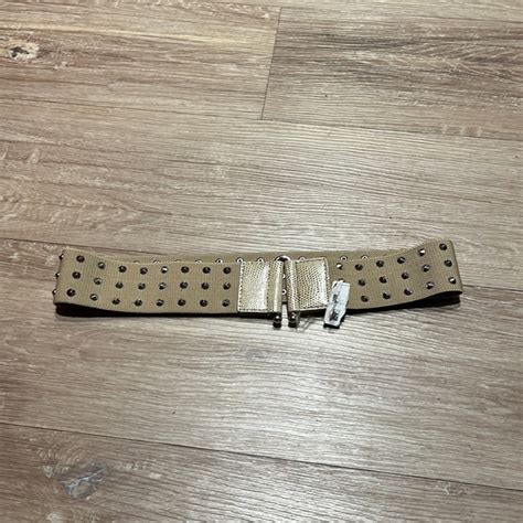 Accessories New Stretchy Nude Belt With Silver Studs Suze Xss Poshmark