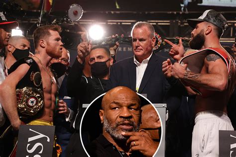 Canelo Alvarez and Caleb Plant denied face-off as Mike Tyson oversees ...