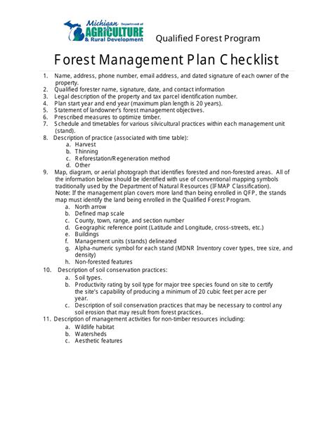 Michigan Forest Management Plan Checklist - Qualified Forest Program ...