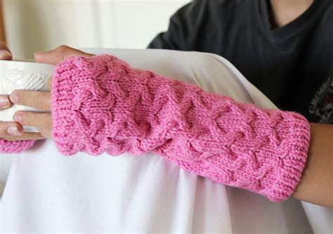 Fingerless Gloves Knitting Pattern Arm Warmers Pattern Pink - Etsy