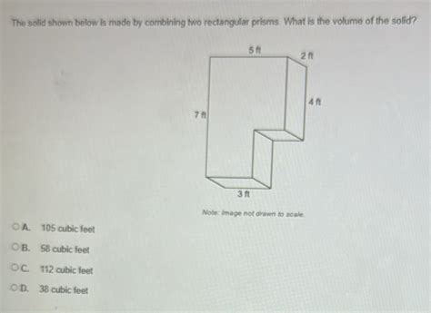 Solved The Solid Shown Below Is Made By Combining Two Rectangular