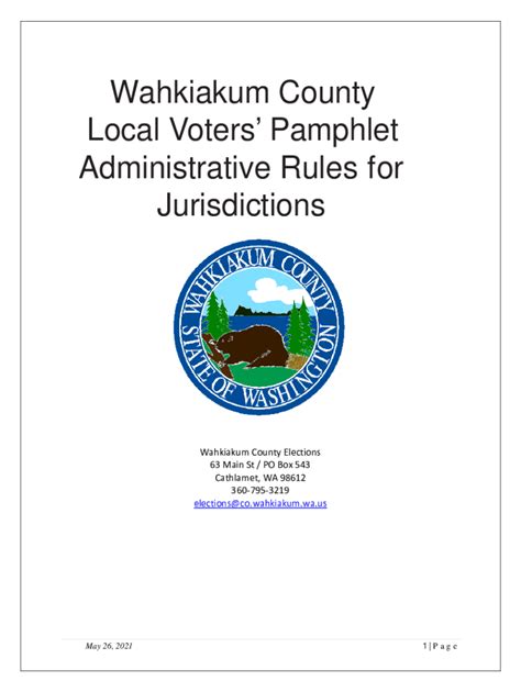 Fillable Online Wahkiakum County Local Voters Pamphlet Administrative