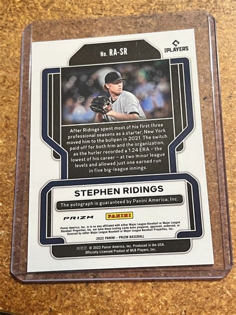 Panini Prizm Baseball Rookie Autographs Ra Sr Stephen Ridings Rc