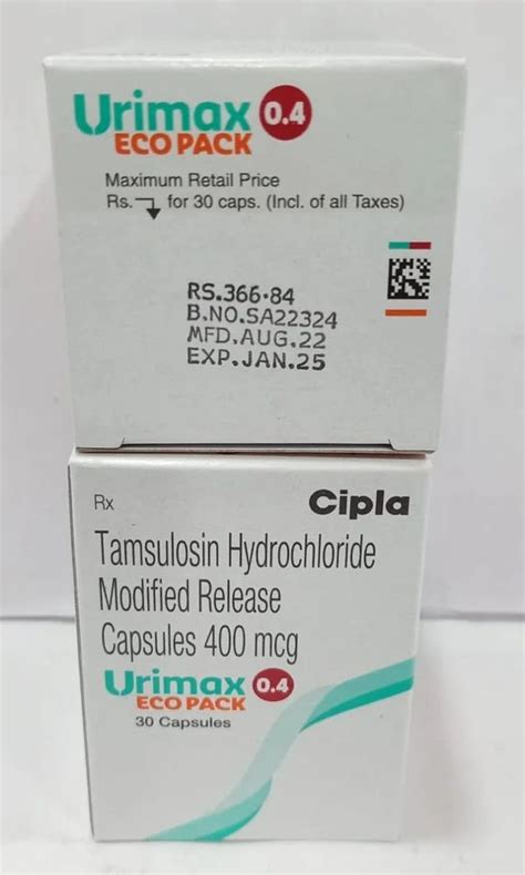 Urimax Mg Tablet Tamsulosin Hydrochloride Modified Release