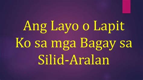 Mga Bahagi At Gamit Sa Silid Aralan Ko PPT