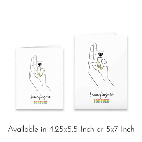 Same Fingers Forever Naughty Lesbian Card Engagement Gift Etsy