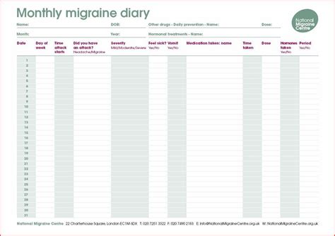 Migraine Diary | Migraines | Migraine Diary, Migraine, Headache Relief ...