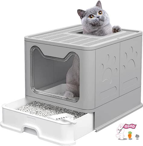 Bac à Litière pour Chat Grande Maison de Toilette Pliable avec