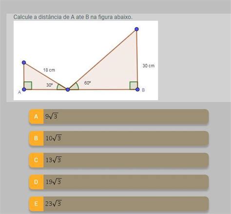 Na Figura Calcule A Distância De Aeb - Calcule a distância de A ate B na figura abaixo. - Brainly.com.br