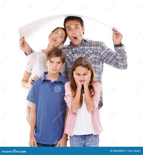 Mom..Dad..stop, Youre Embarrassing Us. Studio Shotwo Children Looking