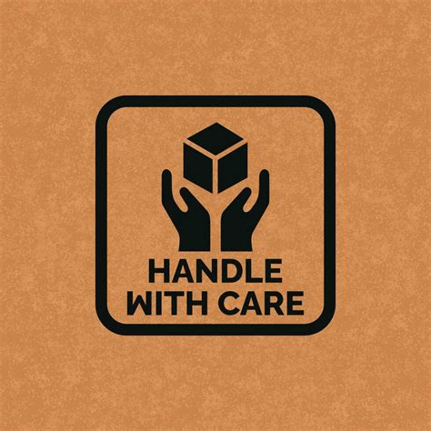 Handle With Care Mark Icon Symbol Vector 24338769 Vector Art At Vecteezy