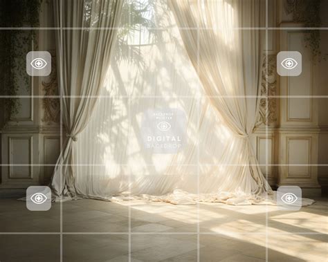 White Curtain Backdrop Digital Download Photoshop Overlays, Wedding ...