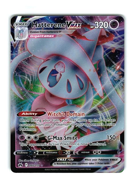 Pokemon Tcg Hatterene Vmax Crown Zenith Full Art Ultra Rare Nm