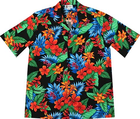 Hawaiian Floral Aloha Shirt Black Background To Hawaiian F