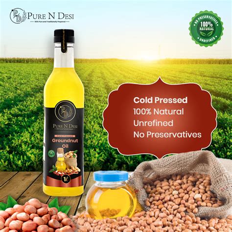 Pure Cold Pressed Groundnut Oil Nutty Flavor Healthy