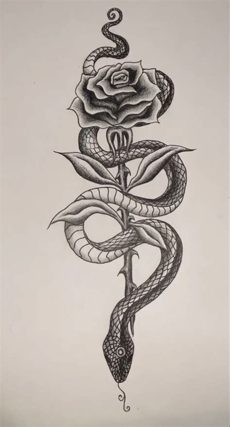 Snake And Rose Tattoo Tatuagem Chique Tatuagem Bra O Inteiro