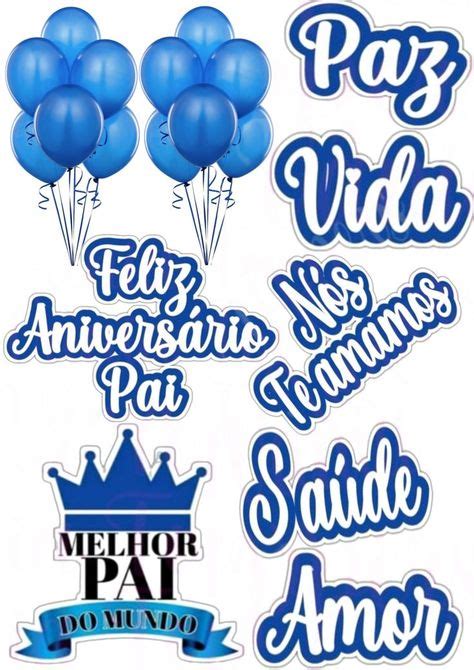Topo De Bolo Parabéns Pai - Topo De Bolo Parabéns Pai