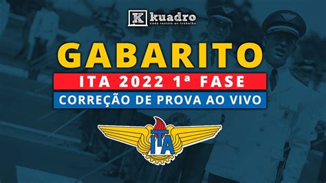 GABARITO ITA 2022 1ª Fase Correção de Prova AO VIVO Kuadro