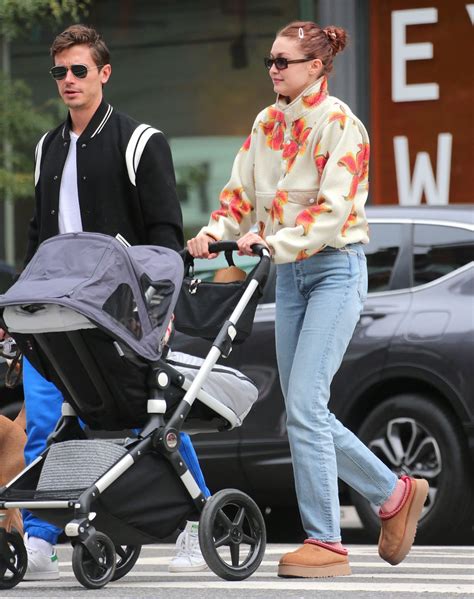 GIGI HADID Out with Her Daughter and Friend Antoni Porowski in New York