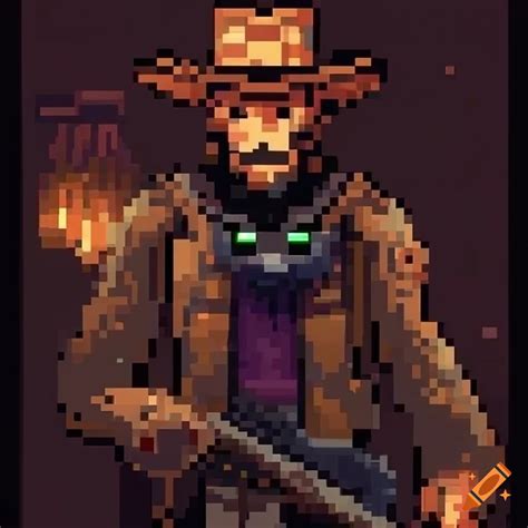 Pixel Art Of A Showdown Pose In A Wild West Game On Craiyon