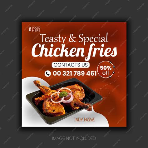 Premium Vector | Chicken fries social media post design