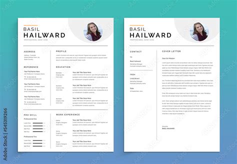 Professional Resume Layout Stock Template | Adobe Stock
