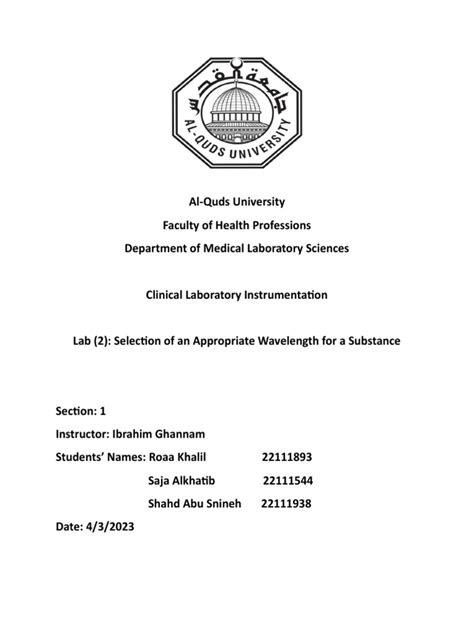 Lab Report | PDF | Absorbance | Spectrophotometry