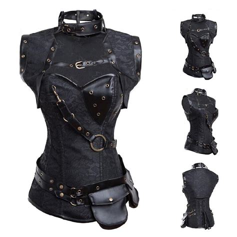 Corsetto retrò di fascia alta con scialle corsetto steampunk in osso d