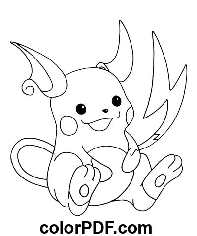 Raichu Pokemon Free Printable P Ginas Para Colorir E Livros Em Pdf