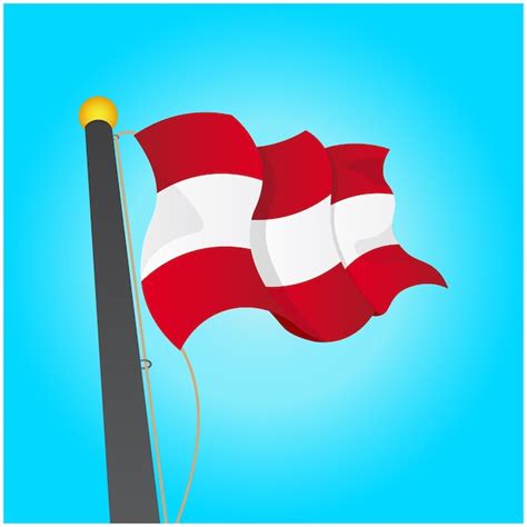 Premium Vector Vector Graphic Of The Austrian Flag Fluttering