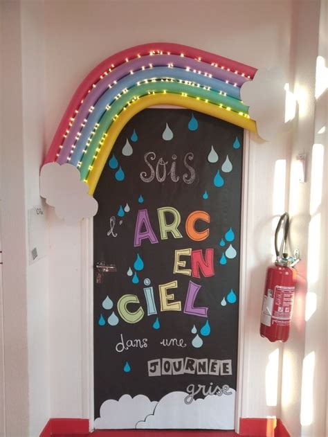 D Coration De Porte De Classe Arc En Ciel Lumineux Avec Des Led Sur