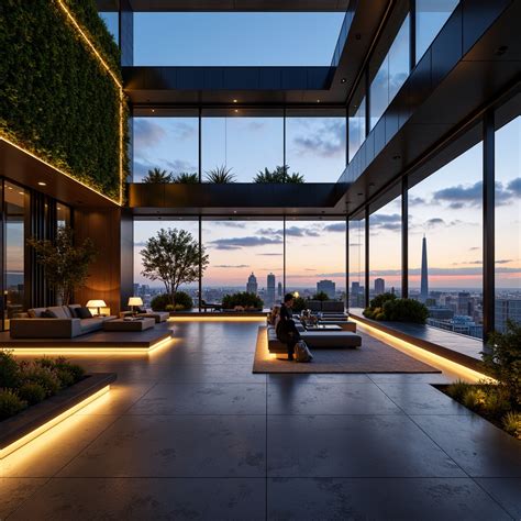 penthouse futurism style building interior design ideas