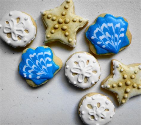 Seashells Aqua Coral Cookie Charms Seashell Cookies Etsy