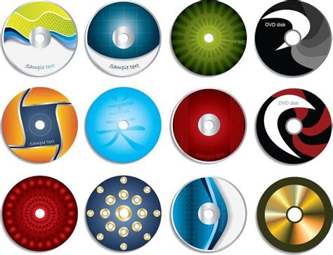 Cd Labels Vector Graphic Set Vector for Free Download | FreeImages