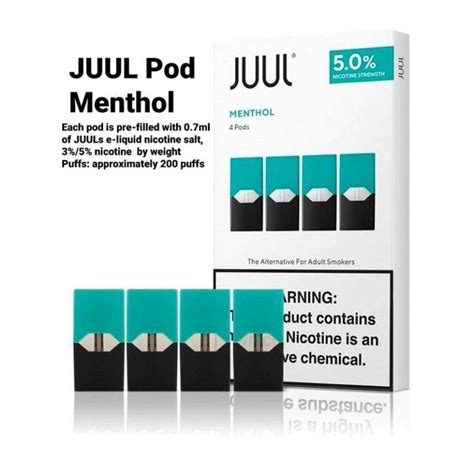 JUUL POD Menthol 5 Nicotine 4 Pack From USA Vape Market Dubai Vape