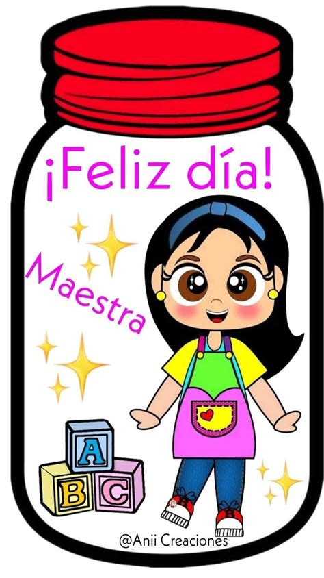 Pin De Ida Mar A En Feliz Dia Del Maestro Tarjeta De Feliz D A Del