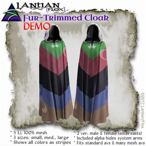 Second Life Marketplace Lfxfur Trimmed Cloak Demo Mctbox