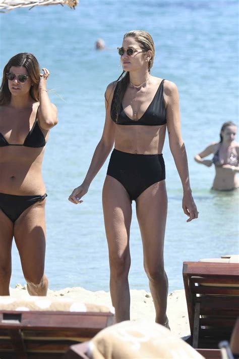 Ana Beatriz Barros Wearing Black Bikini At The Beach On A Holiday In