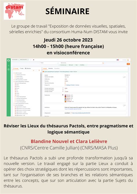 Séminaire DISTAM GT3 Réviser les Lieux du thésaurus Pactols entre