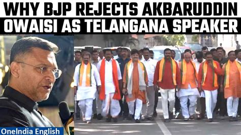 Akbaruddin Owaisi Takes Oath As Telangana Interim Speaker Bjp Boycotts