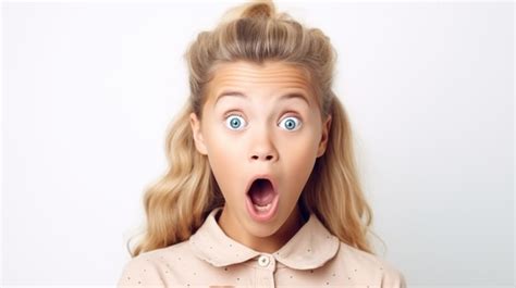 Premium Photo A Beautiful Blonde Woman Expressing Surprise And Shock Emotion With Her Mouth