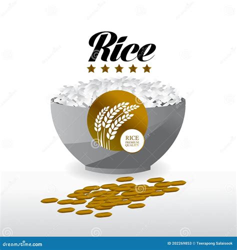 Premium Rice Great Quality Design Concept Vector Stock Vector