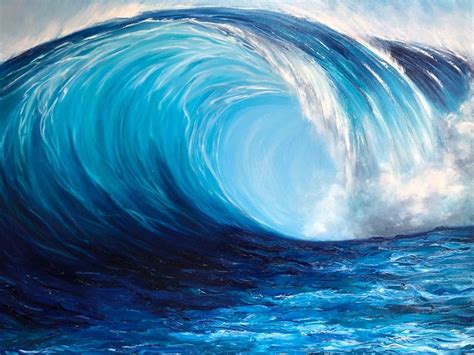 Turquoise Wave Breaking Giclée Print Catherine Kennedy