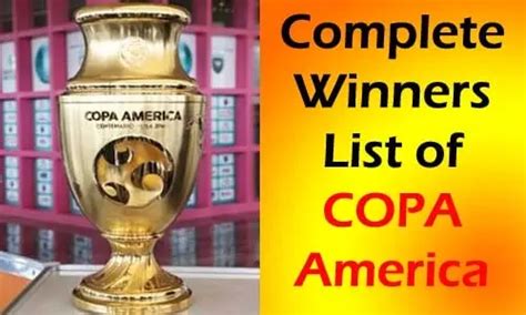 Copa America Winners List 1916 to 2021 - Who Won Maximum