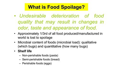 SOLUTION Food Spoilage Tood Spoilage Types Microorganisms Involves