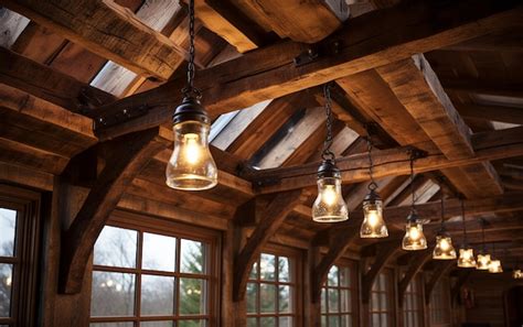 Premium AI Image | Rustic Lumber Ceiling