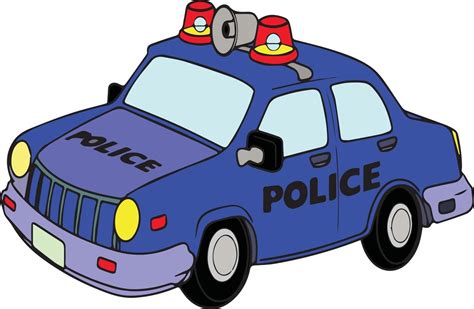 Blue Police Car. Police Cars, Vector Art, Royalty Free, Clip Art, Blue ...