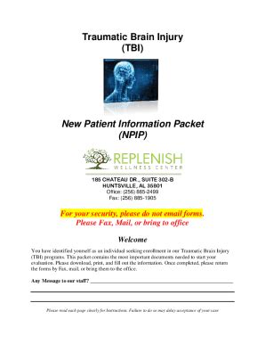 Fillable Online New Patient Information Packet NPIP Fax Email Print